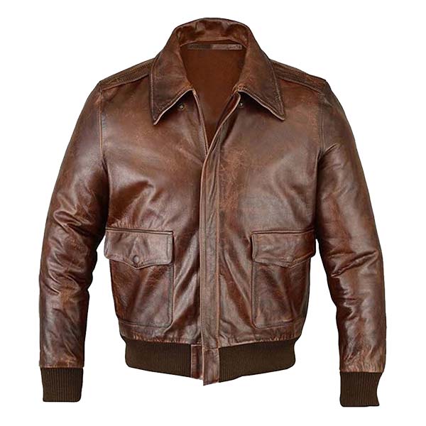 Men's Vintage Brown Air Force Leather Bomber Jacket