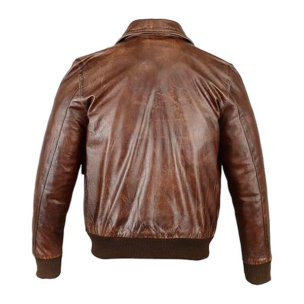 Men's Vintage Brown Air Force Leather Bomber Jacket