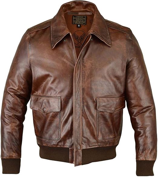 Men's Vintage Brown Air Force Leather Bomber Jacket