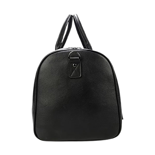 Plane Black Genuine Leather Duffle Bag
