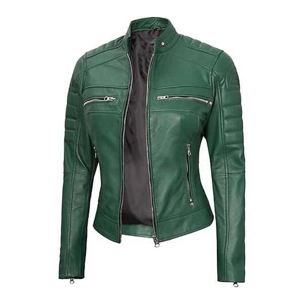 Women's Cafe Racer Fashion Moto Real Leather Jacket
