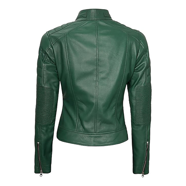 Women's Cafe Racer Fashion Moto Real Leather Jacket